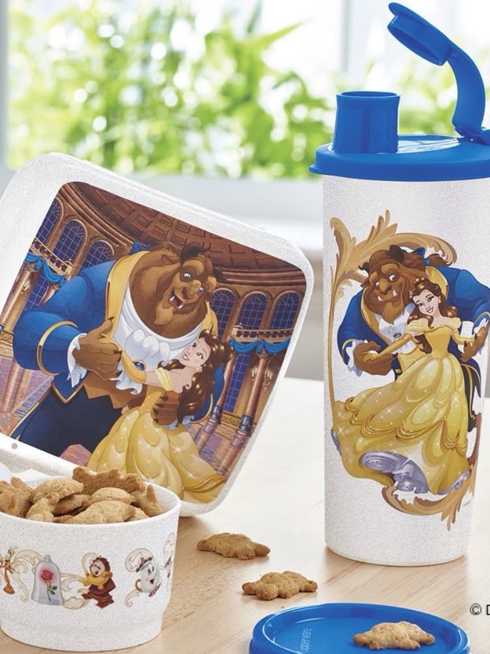 TUPPERWARE LUNCH SET BEAUTY AND THE BEAST 3PC SET NEW